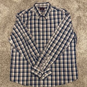 Untuckit Men’s Wrinkle Free relaxed Fit Plaid Button Down Shirt- Size L